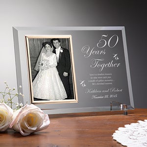 Personalized Glass Anniversary Picture Frames - Reflections Collection - 7036