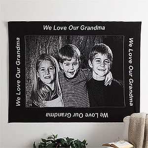 Custom Photo Afghan with Personalized Border - 7045D