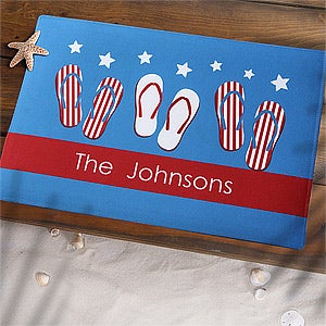 Patriotic Fourth of July Personalized Door Mats - 7102