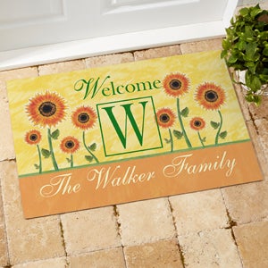 Personalized Door Mats - Summer Sunflowers - 7103