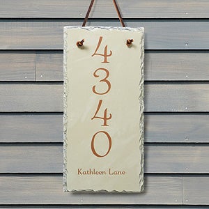 House Number Personalized Slate Address Plaque - 7105