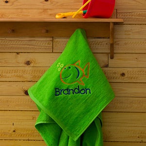 Kids Personalized Beach Towels - Go Fish - 7119