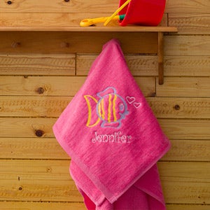 Kids Personalized Beach Towels - Go Fish - 7119