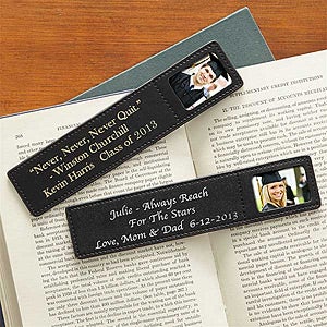 Personalized Leather Photo Bookmarks - Graduation Inspirations - 7124