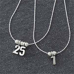 Sterling Silver Personalized Necklaces - Your Special Number - 7131D