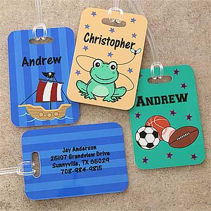 Personalized Kids Luggage Tags for Boys - 7173