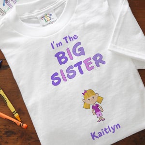 Personalized Girl Cartoon Character Clothes - I'm The Sister - 7176