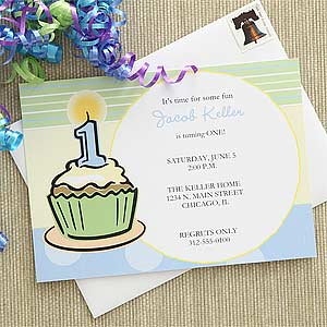 Kids Personalized Birthday Invitations - Cupcakes - 7203