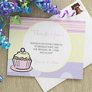 Personalized Thank You Cards For Kids - Cupcakes - 7220