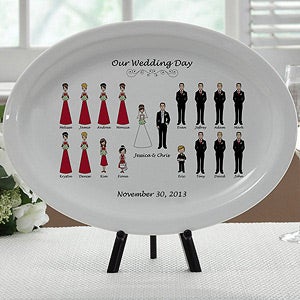 Personalized Wedding Gift Platter - Bridal Party Characters - 7264