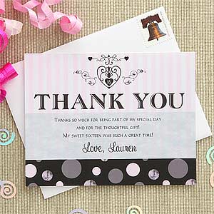 sweet sixteen personalized thank you notes birthday gifts sweet sixteen personalized thank you notes birthday gifts