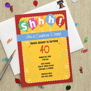 Personalized Surprise Birthday Party Invitations - 7286