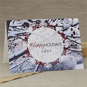 Personalized Christmas Cards - Snowy Branches - 7296