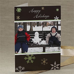 Winter Snowflakes Personalized Photo Christmas Cards - 7303
