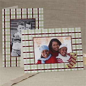 Custom Printed Digital Photo Christmas Cards - Plaid - 7335