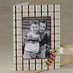Custom Printed Digital Photo Christmas Cards - Plaid - 7335