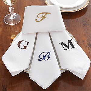 Personalized Dinner Napkins with Monogram - 7346