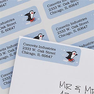 Holiday Penguin Return Address Labels - 7365