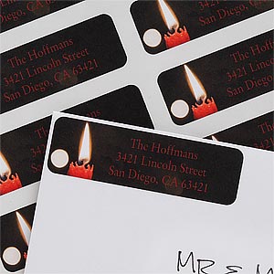 Candle Light Personalized Holiday Address Labels - 7368