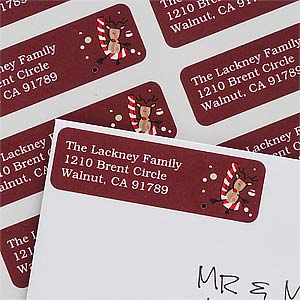 Reindeer Personalized Holiday Address Labels - 7378