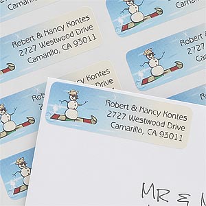 Snowman Personalized Christmas Address Labels - 7380