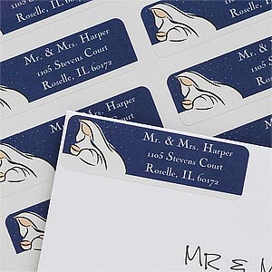Mother & Child Custom Christmas Return Address Labels - 7407