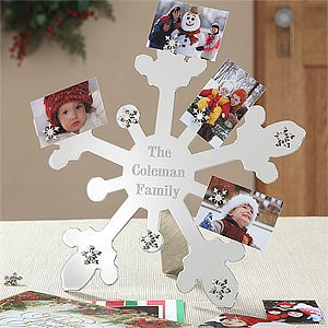 Magnetic Snowflake© Personalized Photo Holder - 7437