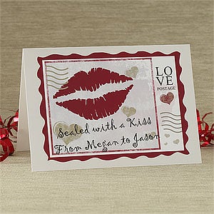 Romantic Personalized Greeting Cards - Sealed With A Ki