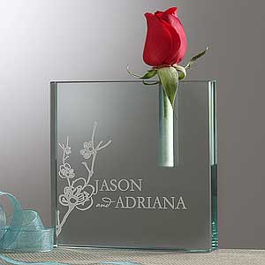 Love Blooms Personalized Glass Bud Vase - 7474