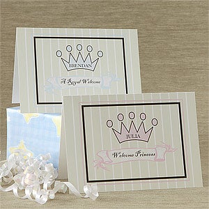 Personalized New Baby Greeting Cards - Royal Welcome - 7493
