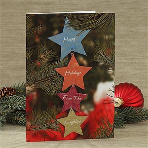Holiday Stars Personalized Christmas Greeting Cards - 7524