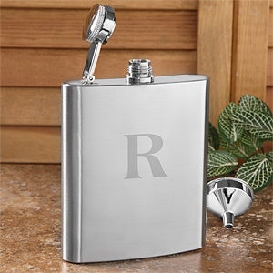 Personalized Stainless Steel Flask with Initial Monogram - 7529