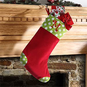 Personalized Christmas Stockings - Polka Dots - 7594