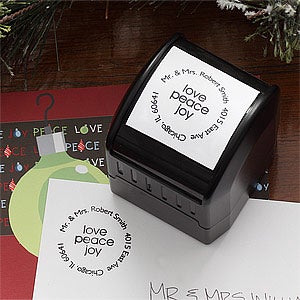 Personalized Holiday Address Stamp - Love, Peace, Joy - 7621