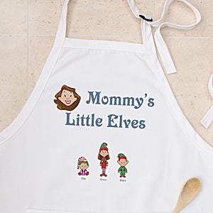 Personalized Holiday Aprons & Potholders - Winter Family Characters - 7650