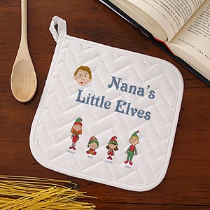 Personalized Holiday Aprons & Potholders - Winter Family Characters - 7650
