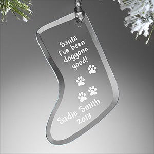 Personalized Pet Christmas Stocking Christmas Ornament - Dear Santa - 7759