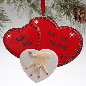 personalized engagement ring christmas ornaments personalized engagement ring christmas ornaments