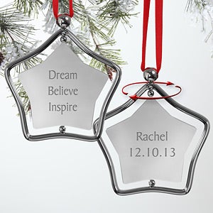 Inspiration Personalized Silver Star Christmas Ornament - 7854