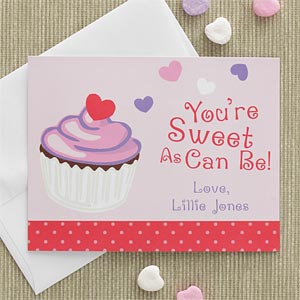 Personalized Valentine's Day Cards for Kids - Cupcake - 7876