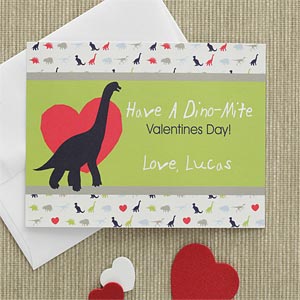 Boys Personalized Valentine's Day Cards - Dinosaurs - 7890