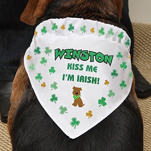 Personalized Dog Bandana - Irish Shamrocks - 7959