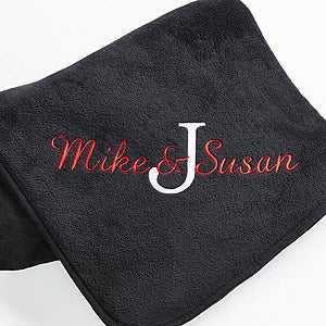 Personalized Fleece Blanket with Name & Monogram - 7969