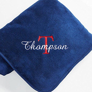 Personalized Fleece Blanket with Name & Monogram - 7969