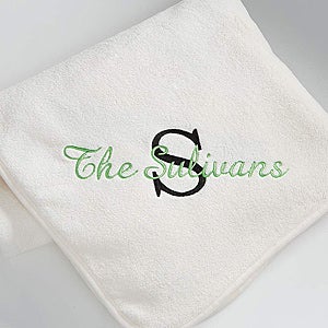 Personalized Fleece Blanket with Name & Monogram - 7969