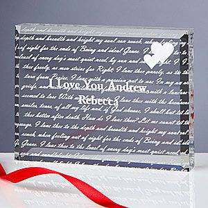 Personalized Romantic Paperweight - How Do I Love Thee - 7982