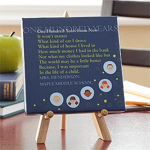Personalized Teacher Gift Canvas - One Hundred Years From Now - 8043