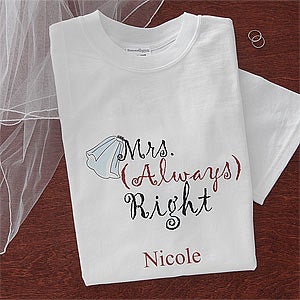 Personalized Wedding T-Shirts - Mr. and Mrs. Right - 8071