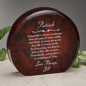 Personalized Sienna Marble Keepsake With Romantic Verse - 8099