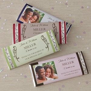Personalized Wedding Favor Candy Bar Wrappers - Filigree - 8117